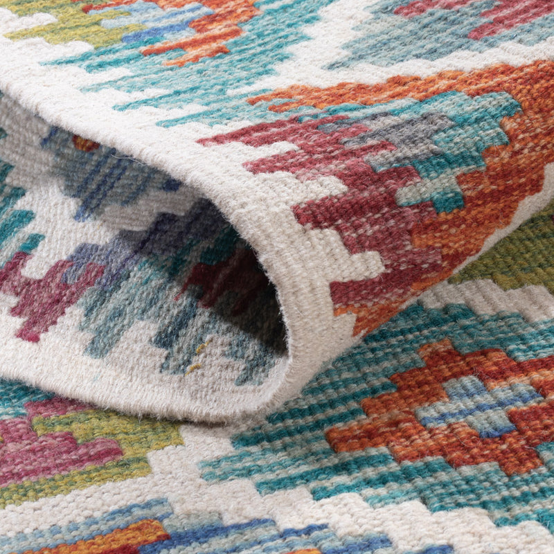 Läufer Kelim - Splash - 194 x 62 cm - mehrfarbig
