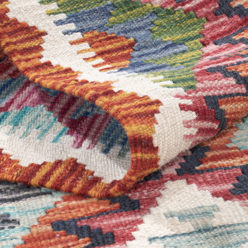 Läufer Kelim - Splash - 195 x 66 cm - mehrfarbig