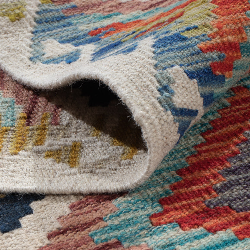 Läufer Kelim - Splash - 194 x 84 cm - mehrfarbig