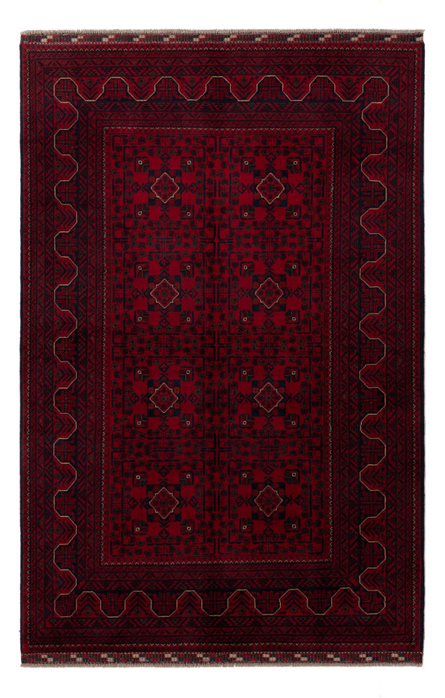 Afghan Teppich - Kunduz - 245 x 162 cm - dunkelrot
