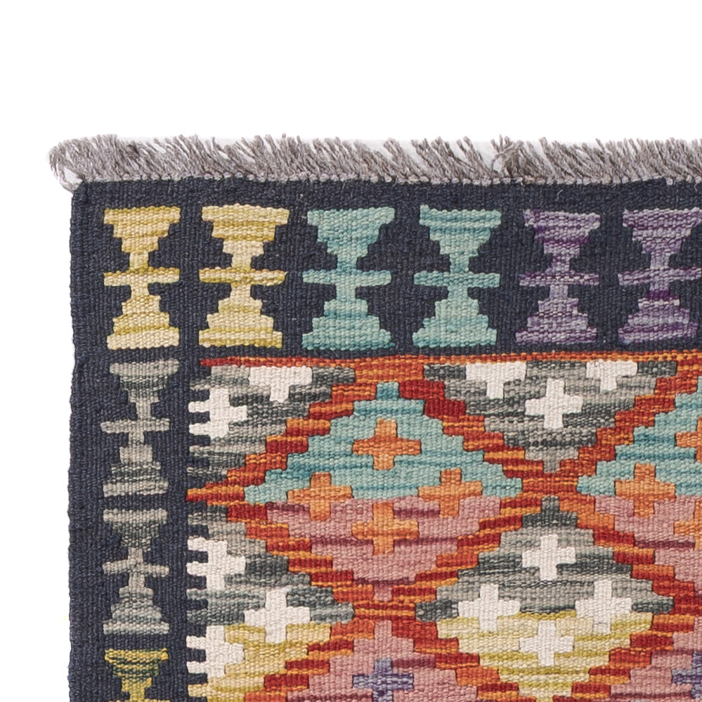 Läufer Kelim - Splash - 198 x 82 cm - mehrfarbig