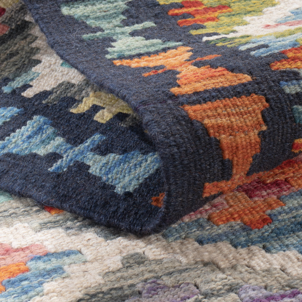 Läufer Kelim - Splash - 194 x 81 cm - mehrfarbig