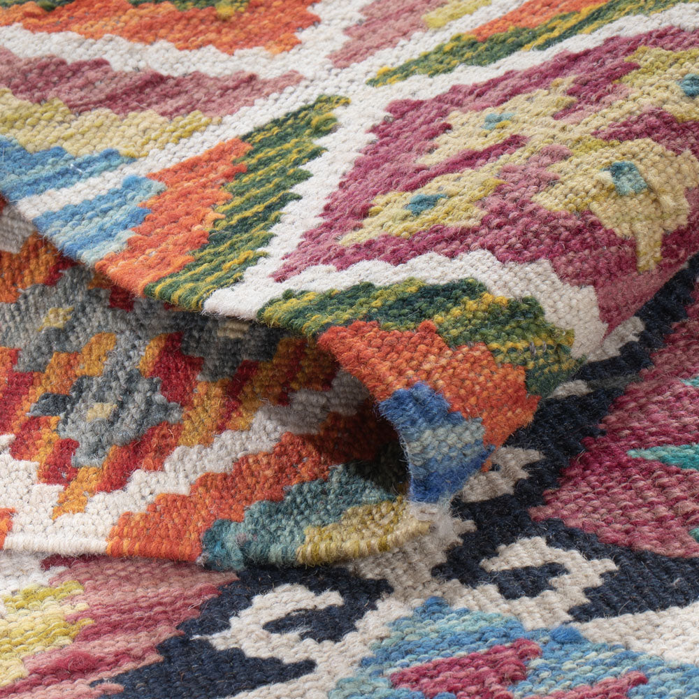 Läufer Kelim - Splash - 190 x 80 cm - mehrfarbig