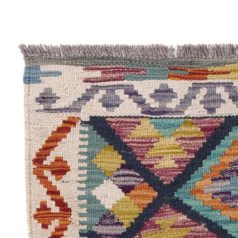 Läufer Kelim - Splash - 210 x 66 cm - mehrfarbig