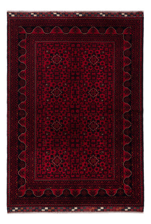 Afghan Teppich - Kunduz - 234 x 163 cm - dunkelrot