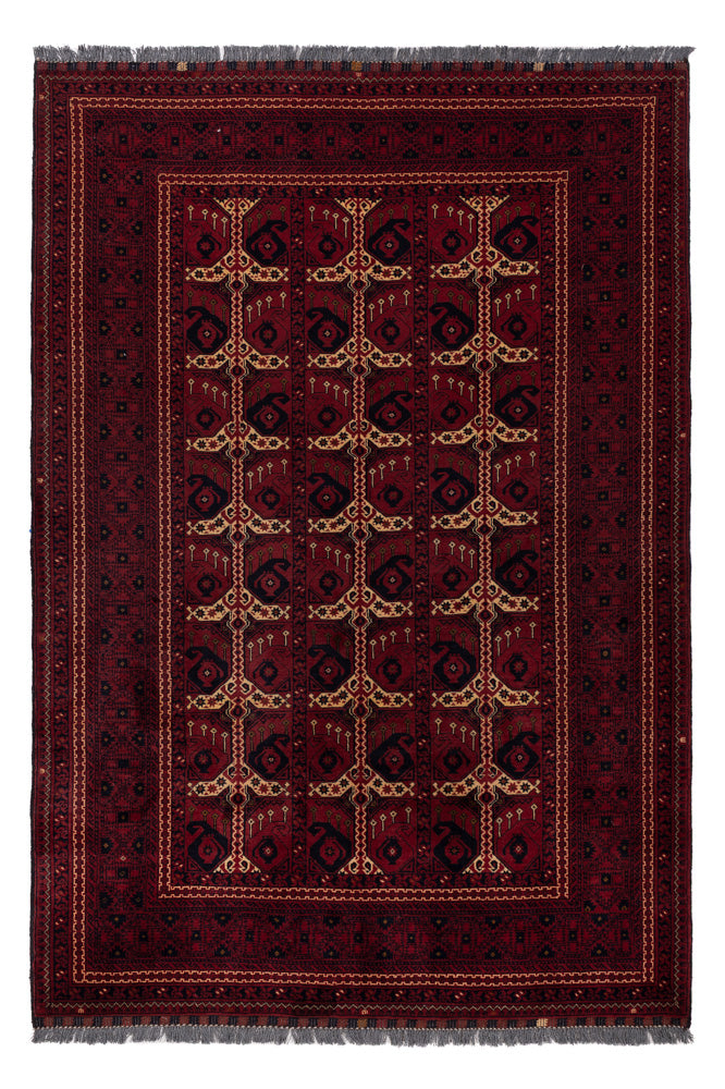 Afghan Teppich - Kunduz - 238 x 163 cm - dunkelrot