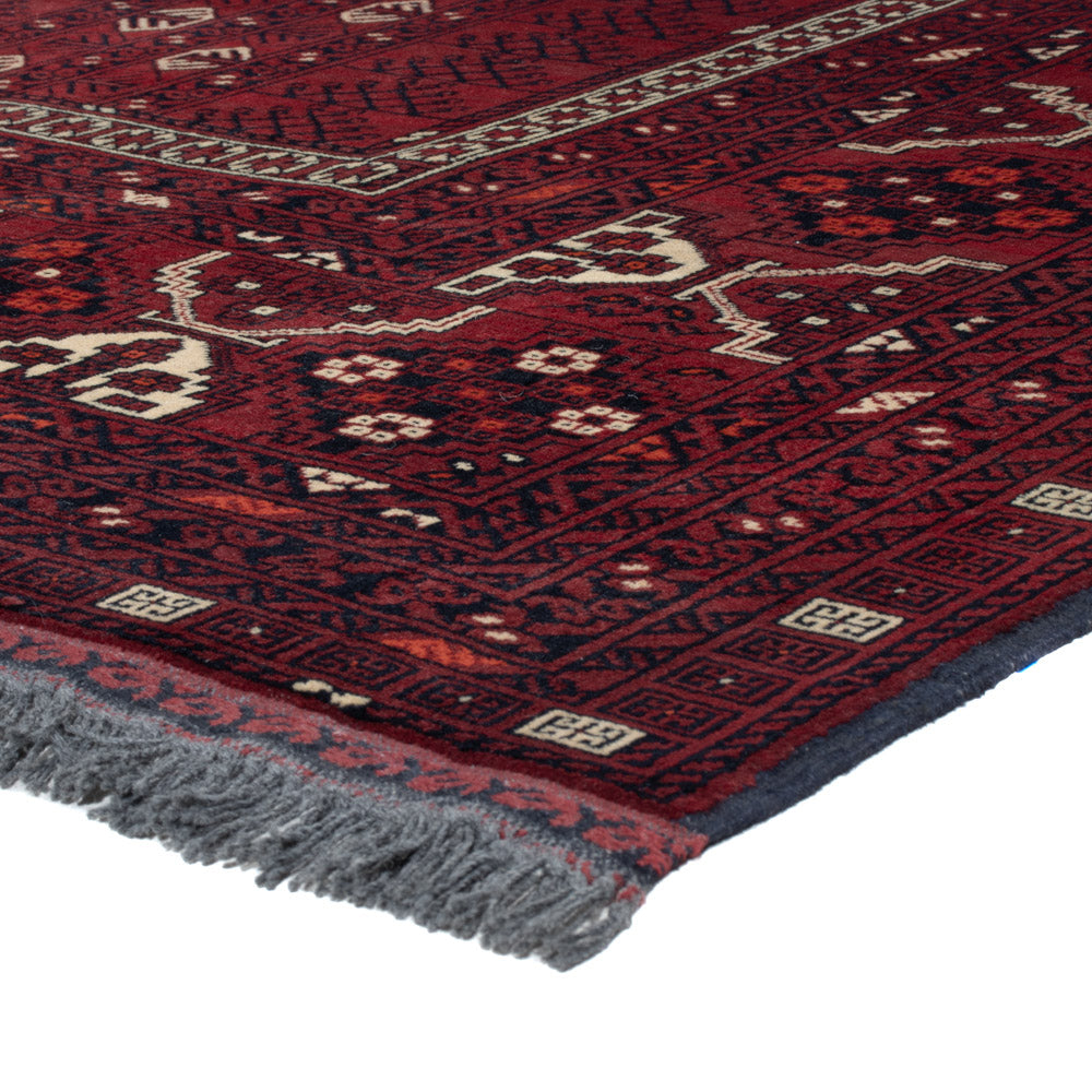 Afghan Teppich - 242 x 153 cm - dunkelrot
