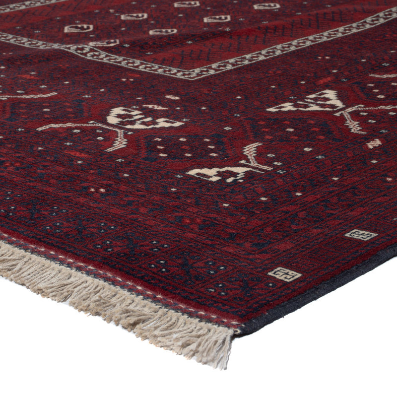 Afghan Teppich - 246 x 157 cm - dunkelrot