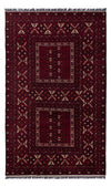 Tapis afghan 154x248cm - Tapis oriental - rouge foncé - Rectangle / Rouge foncé / 154 x 248 cm Rectangle