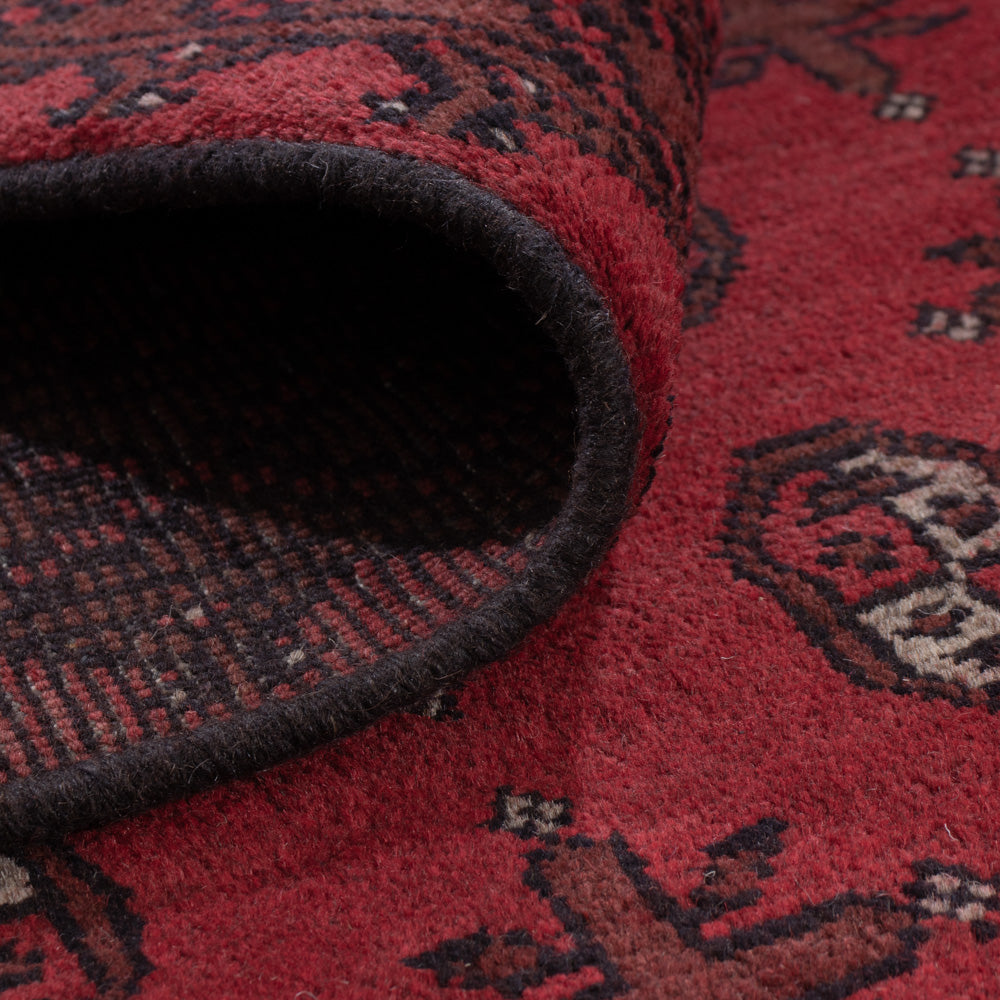 Afghan Teppich - Filpa - 242 x 164 cm - dunkelrot