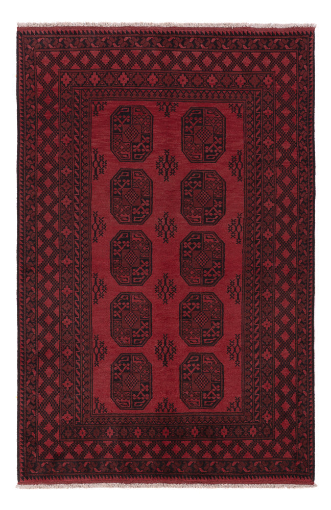 Afghan Teppich - Filpa - 242 x 162 cm - dunkelrot