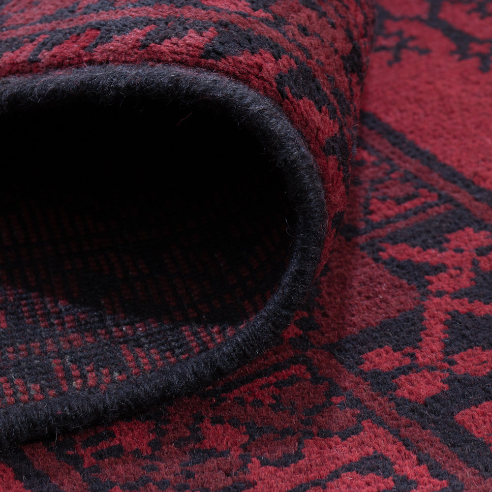 Afghan Teppich - Filpa - 242 x 162 cm - dunkelrot