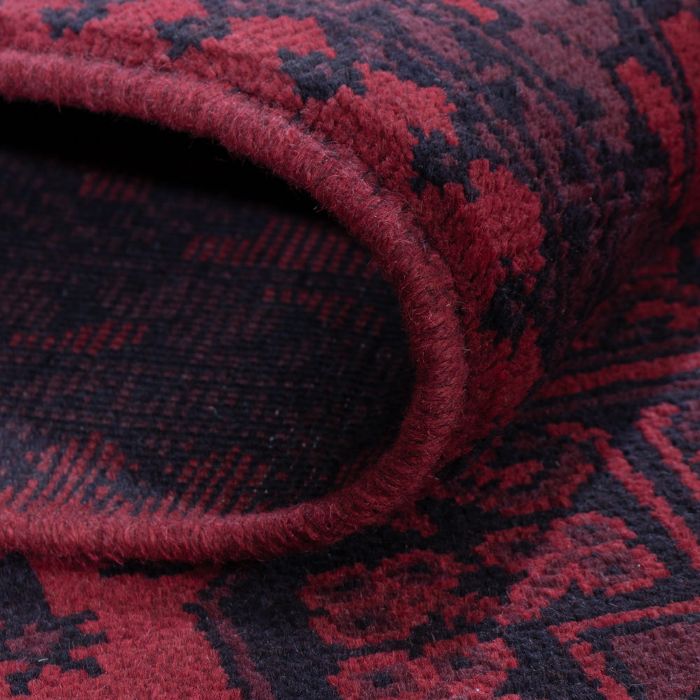 Afghan Teppich - Filpa - 198 x 142 cm - dunkelrot