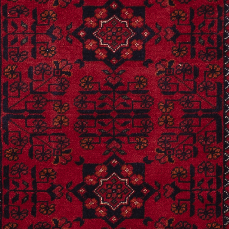 Läufer Afghan - Kunduz - 294 x 84 cm - dunkelrot