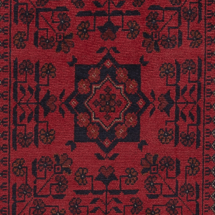 Läufer Afghan - Kunduz - 299 x 82 cm - dunkelrot