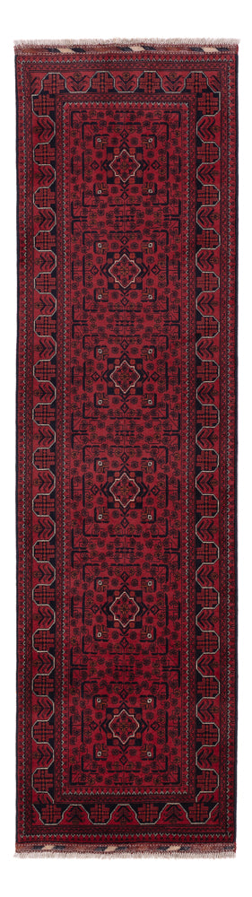 Läufer Afghan - Kunduz - 292 x 80 cm - dunkelrot