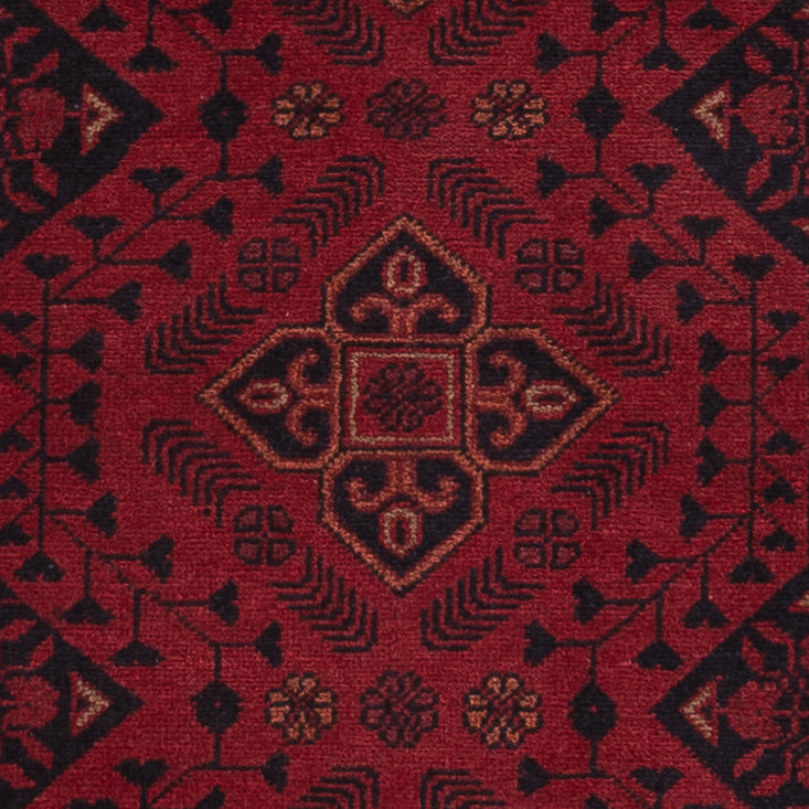 Läufer Afghan - Kunduz - 296 x 79 cm - dunkelrot