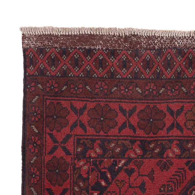Läufer Afghan - Kunduz - 297 x 80 cm - dunkelrot