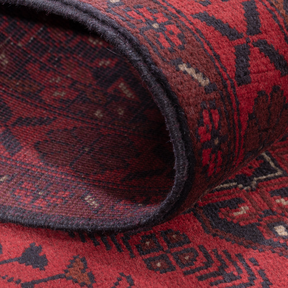 Läufer Afghan - Kunduz - 297 x 80 cm - dunkelrot