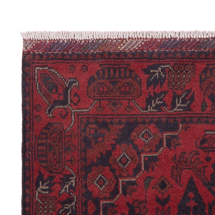 Läufer Afghan - Kunduz - 298 x 81 cm - dunkelrot