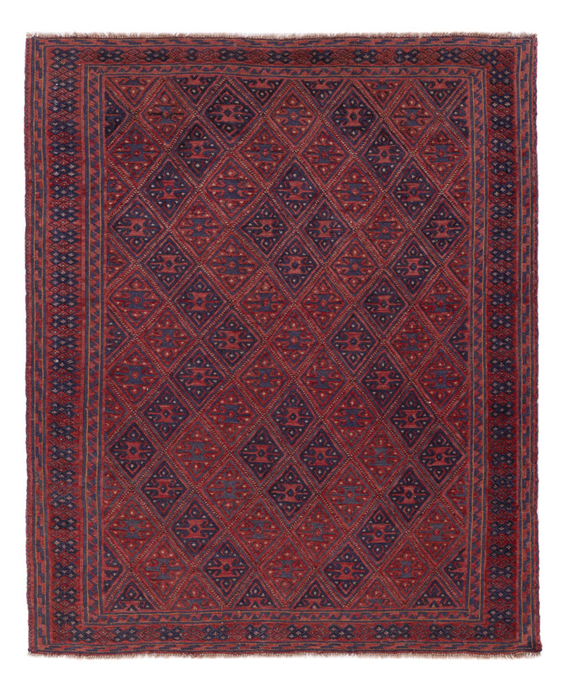 Kelim Teppich - Oriental - 194 x 159 cm - dunkelrot