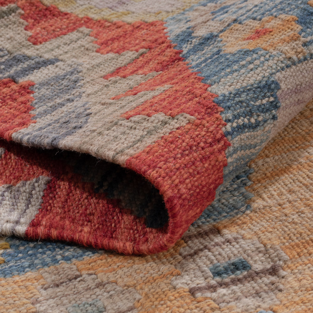 Läufer Kelim - Splash - 256 x 87 cm - mehrfarbig