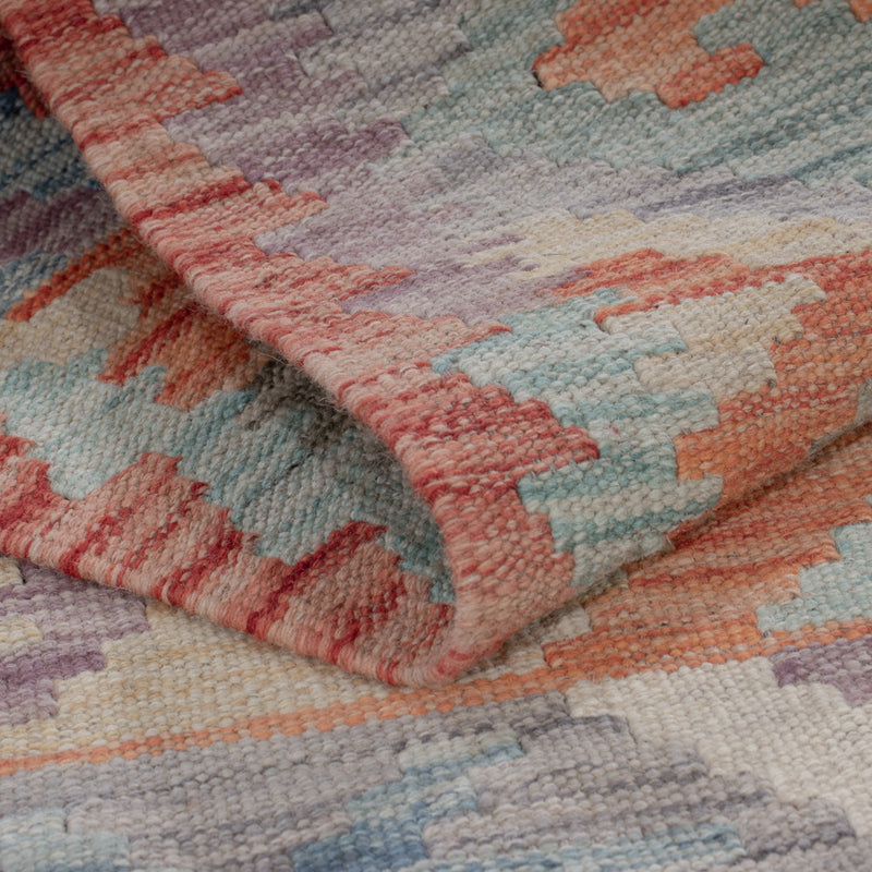 Läufer Kelim - Splash - 195 x 82 cm - mehrfarbig