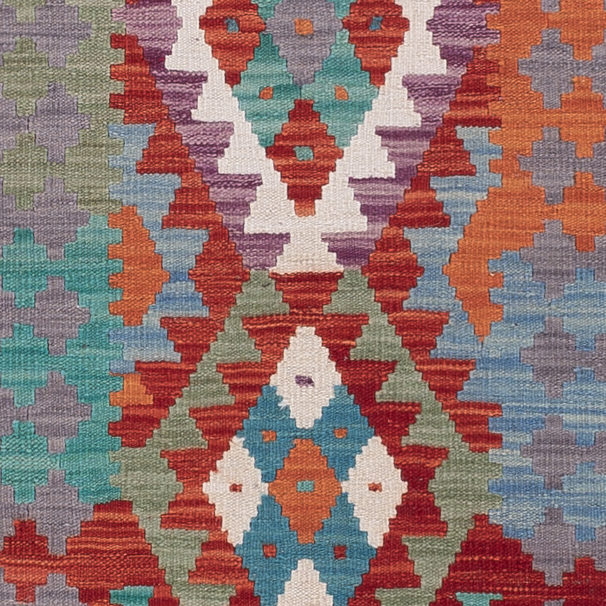 Läufer Kelim - Splash - 302 x 82 cm - mehrfarbig
