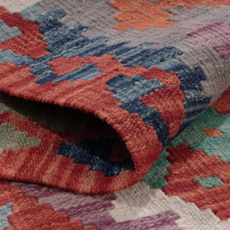 Läufer Kelim - Splash - 302 x 82 cm - mehrfarbig