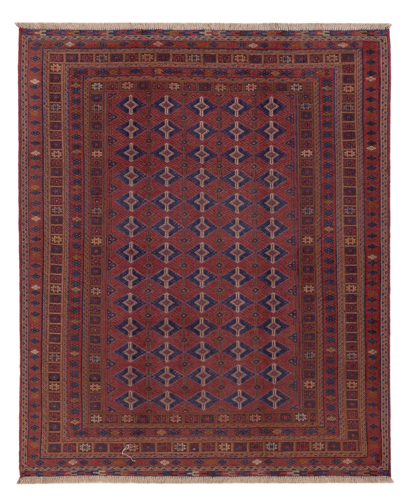 Kelim Teppich - Oriental - 194 x 156 cm - dunkelrot