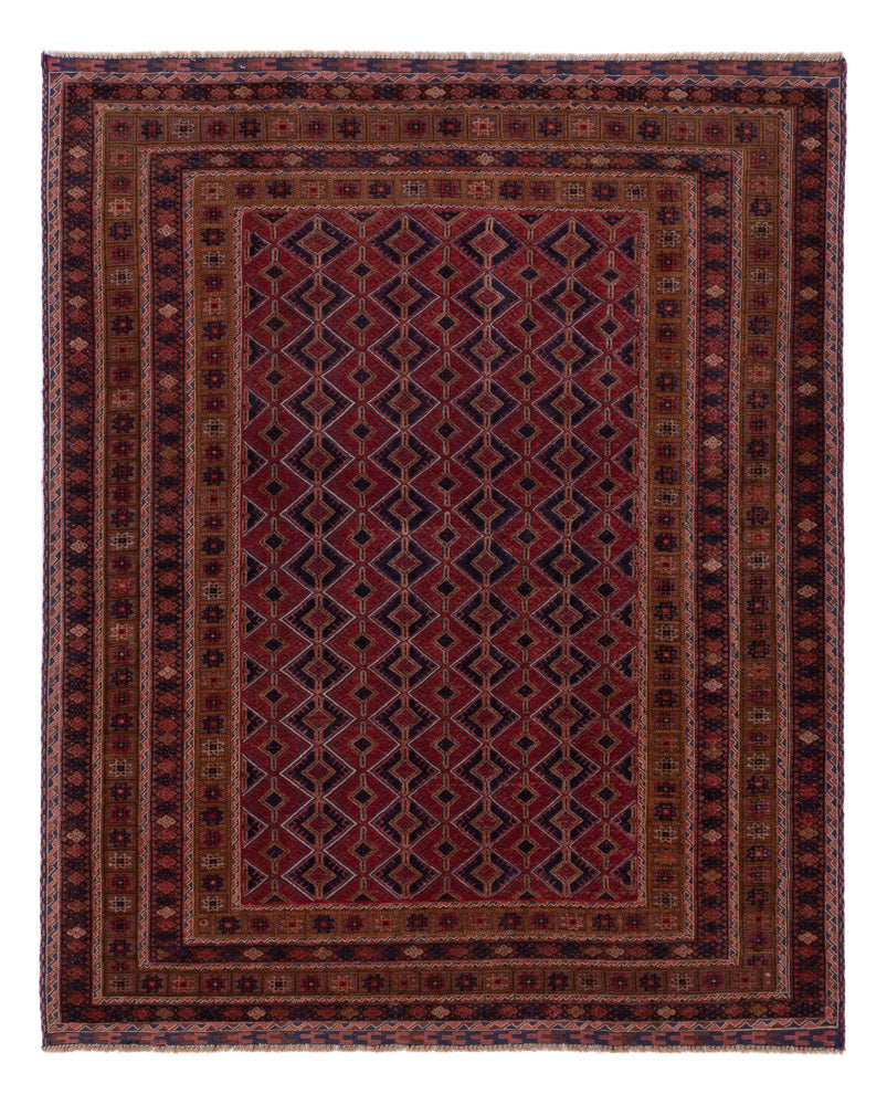 Kelim Teppich - Oriental - 190 x 153 cm - dunkelrot