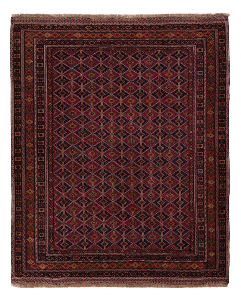 Kelim Teppich - Oriental - 196 x 159 cm - dunkelrot