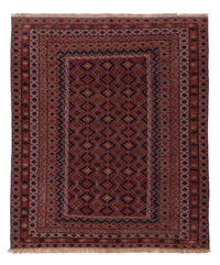 Kelim Teppich - Oriental quadratisch  - 189 x 157 cm - dunkelrot