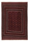 Kilim afgano Tappeto 139x198cm - rosso scuro - Rettangolo / Rosso scuro / 139 x 198 cm Rettangolo