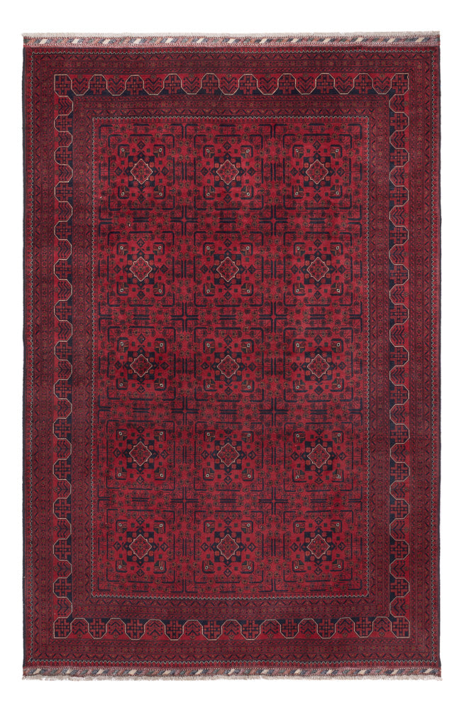 Afghan Teppich - Kunduz - 290 x 198 cm - dunkelrot
