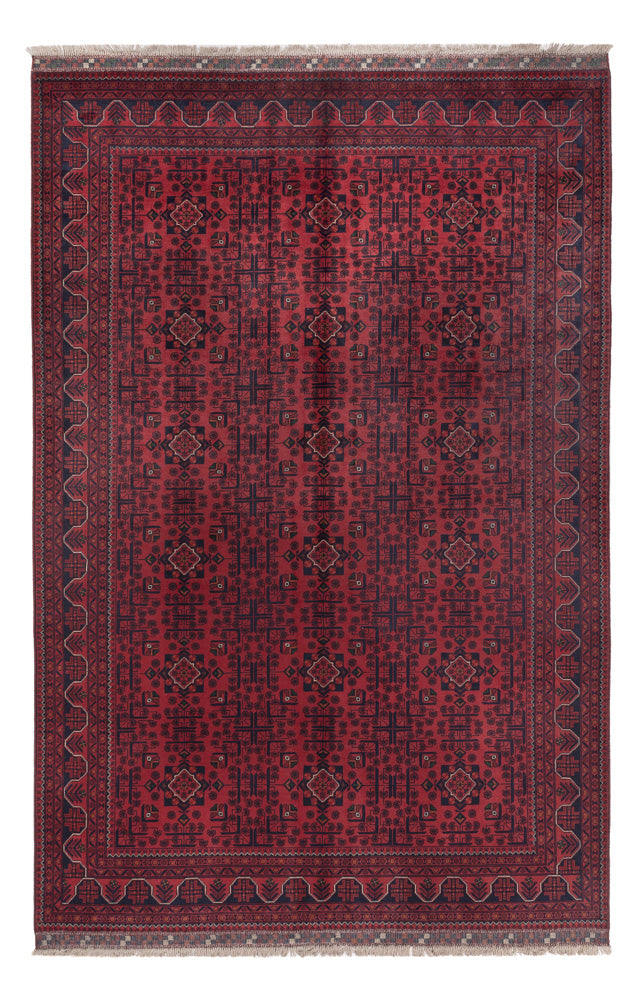Tappeto afgano - Kunduz - 300 x 198 cm - rosso scuro