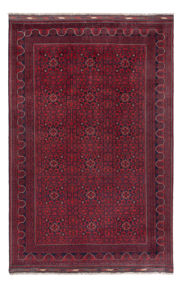 Afghan Teppich - Kunduz - 296 x 197 cm - dunkelrot