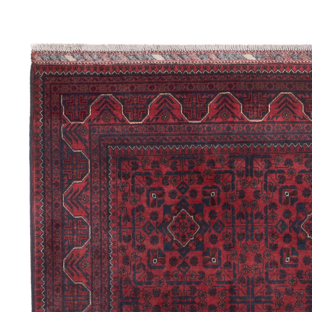 Tapis afghan - Kunduz - 307 x 197 cm - rouge foncé