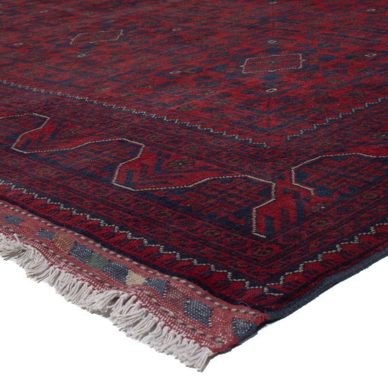 Tapis afghan - Kunduz - 307 x 197 cm - rouge foncé