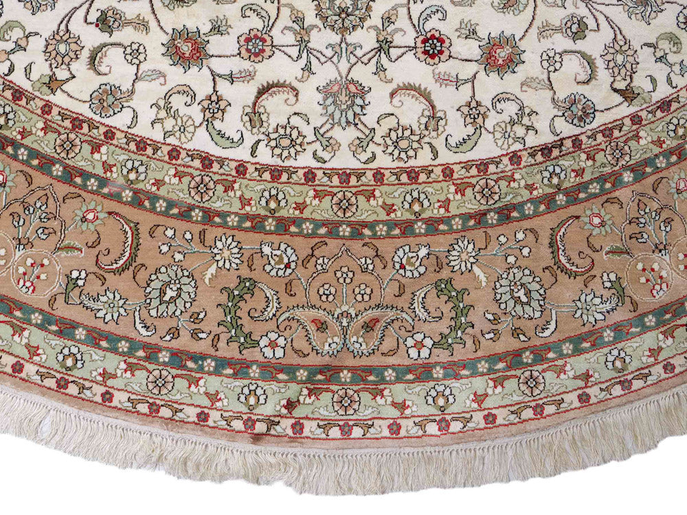 Tapis en soie - Soie chinoise ronde  - 303 x 303 cm - beige