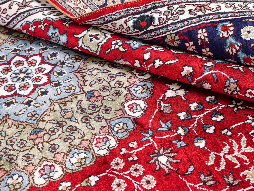 Tappeto di seta - seta cinese - 246 x 152 cm - rosso