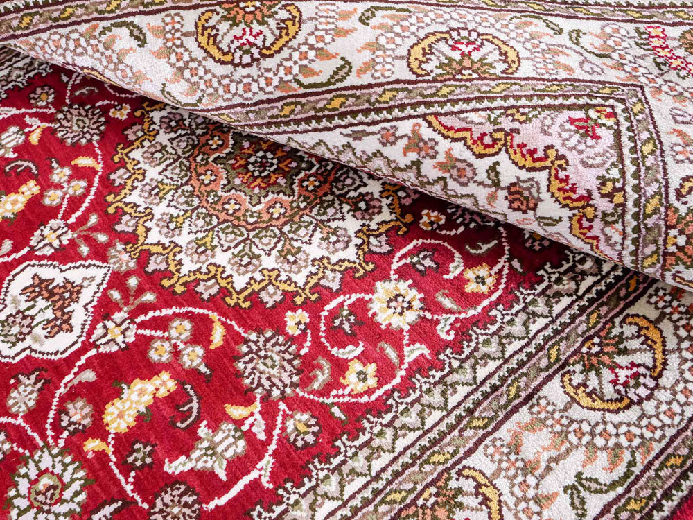 Tapis en soie - Soie chinoise - 120 x 75 cm - rouge