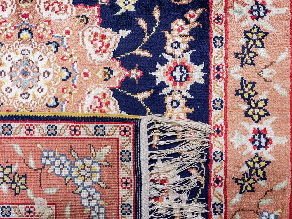 Seidenteppich - China Seide - 122 x 78 cm - dunkelblau