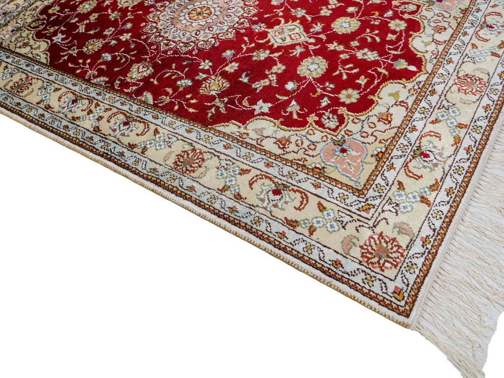 Tappeto di seta - seta cinese - 120 x 77 cm - rosso