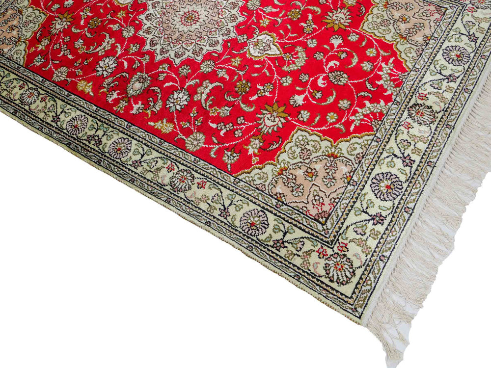 Tapis en soie - Soie chinoise - 122 x 78 cm - rouge