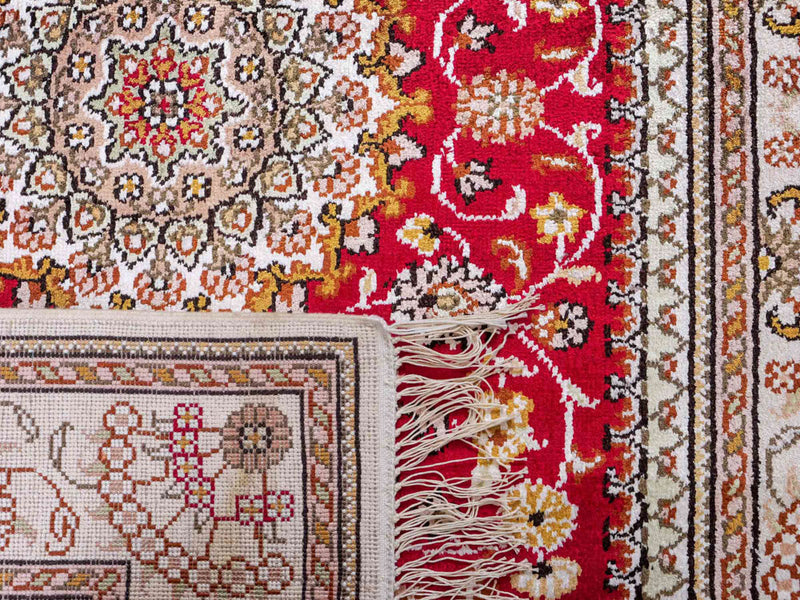 Tapis en soie - Soie chinoise - 120 x 78 cm - rouge