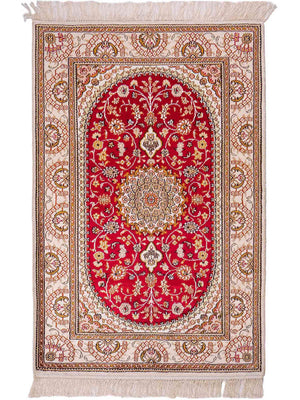 Tapis en soie - Soie chinoise - 122 x 81 cm - rouge