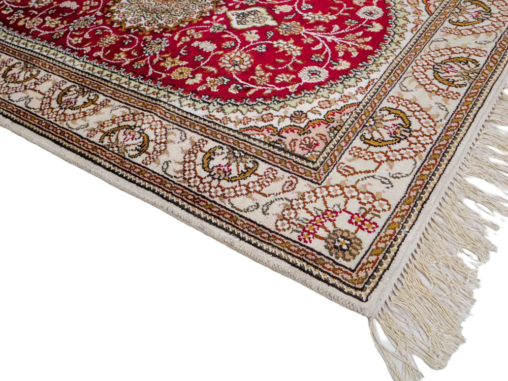 Tappeto di seta - seta cinese - 122 x 81 cm - rosso