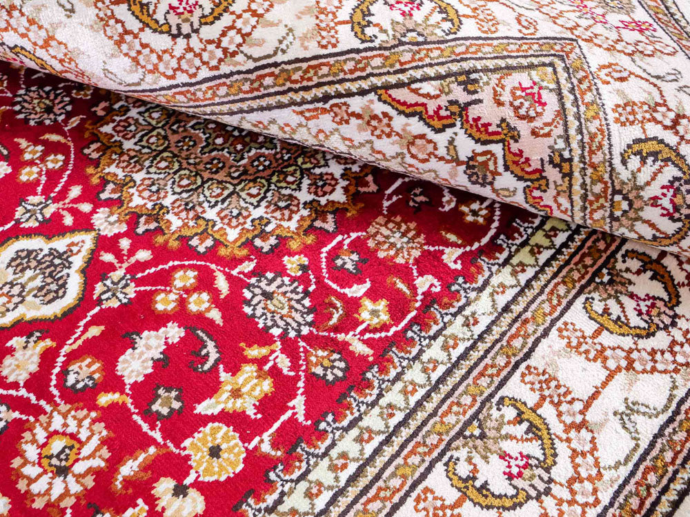 Tappeto di seta - seta cinese - 122 x 81 cm - rosso