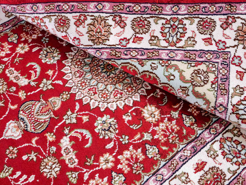 Tappeto di seta - seta cinese - 119 x 76 cm - rosso